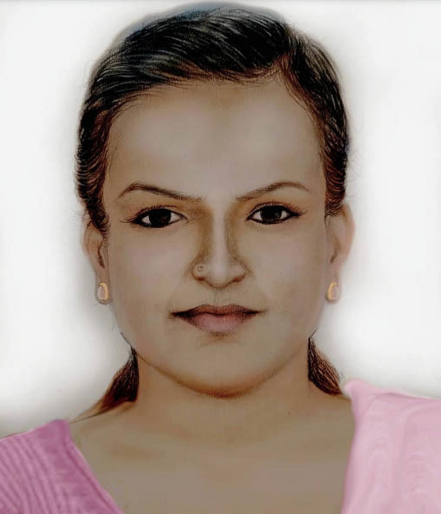A police sketch of the woman who is suspected to have stolen the newborn baby from the BBMP maternity hospital near Sirsi Circle. DH PHOTO