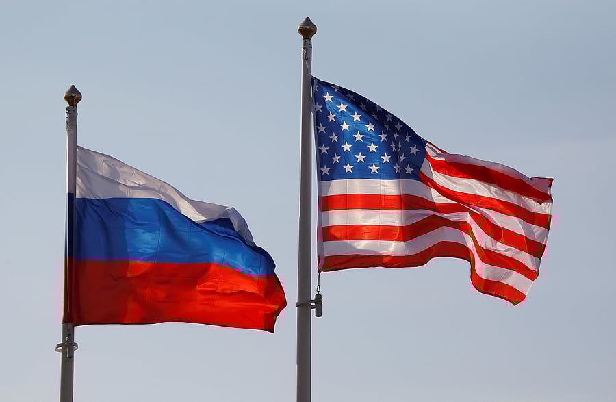 National flags of Russia and US. Credit: Reuters Photo