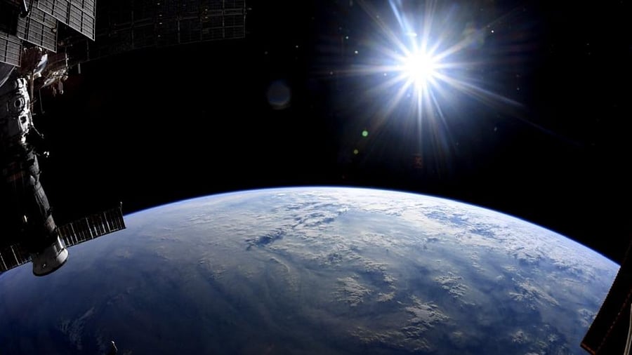 This NASA handout photo obtained October 2, 2019 shows a photo by astronaut Nick Hague as as he prepares to conclude his stay aboard the orbiting laboratory. Credit: AFP Photo