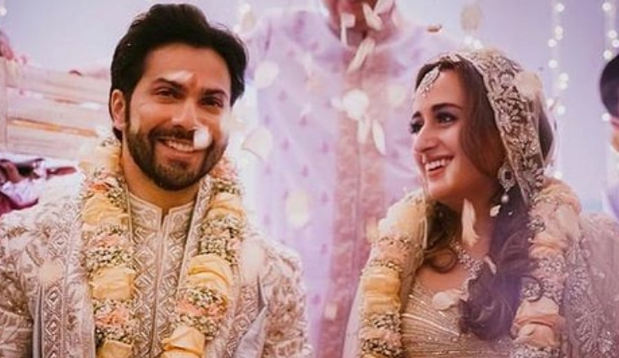 Bollywood star Varun Dhawan tied the knot with his longtime girlfriend fashion designer Natasha Dalal at Alibaug's luxurious resort The Mansion House. Credit: Instagram/varundvn