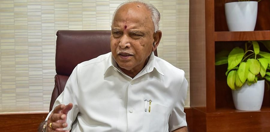 B S Yediyurappa file photo. Credit: PTI Photo