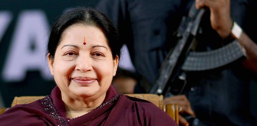 Former Tamil Nadu Chief Minister J Jayalalithaa. Credit: PTI Photo