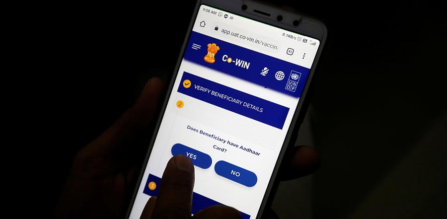 COVID Vaccine Intelligence Network (CoWIN) app. Credit: Reuters Photo