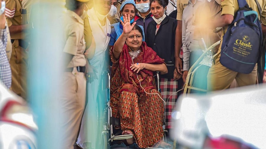 V K Sasikala. Credit: PTI file photo.