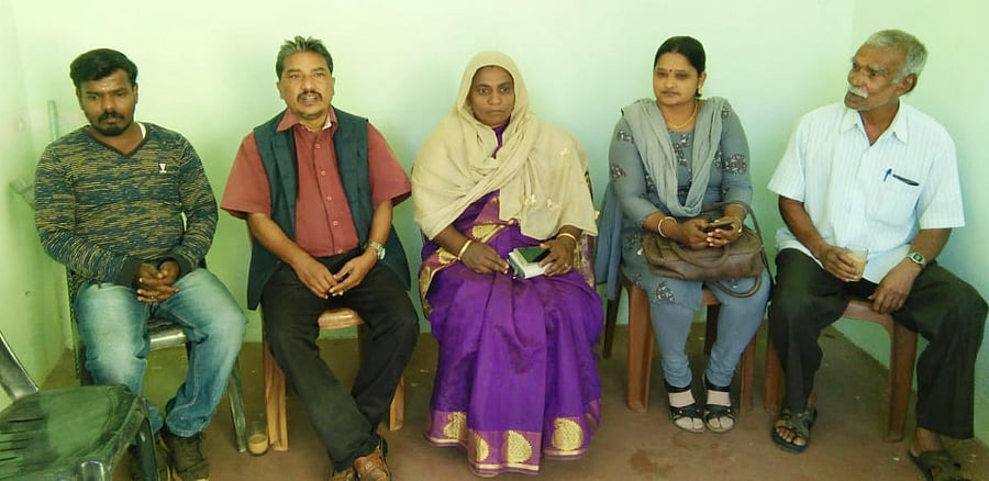 Santrastara Horata Samithi president P R Bharat speaks at a press meet in Siddapura on Monday.