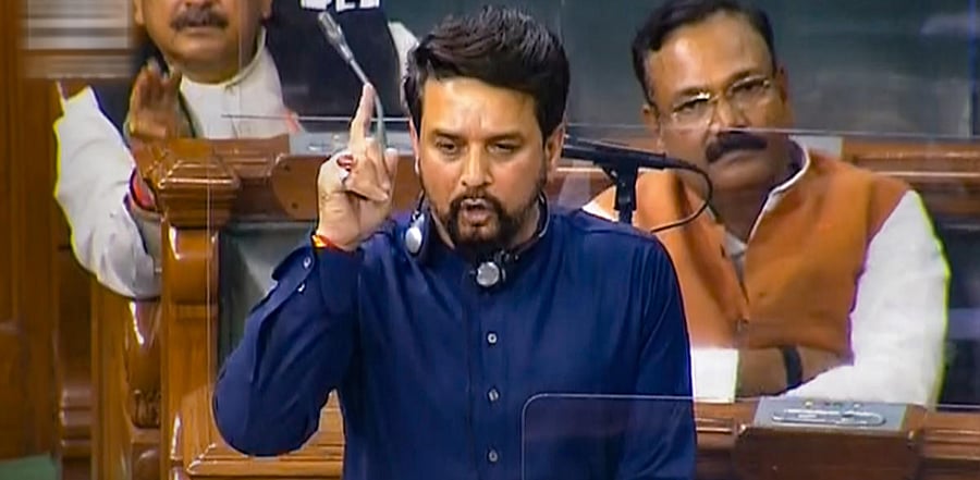 Minister of State for Finance Anurag Singh Thakur. Credit: PTI