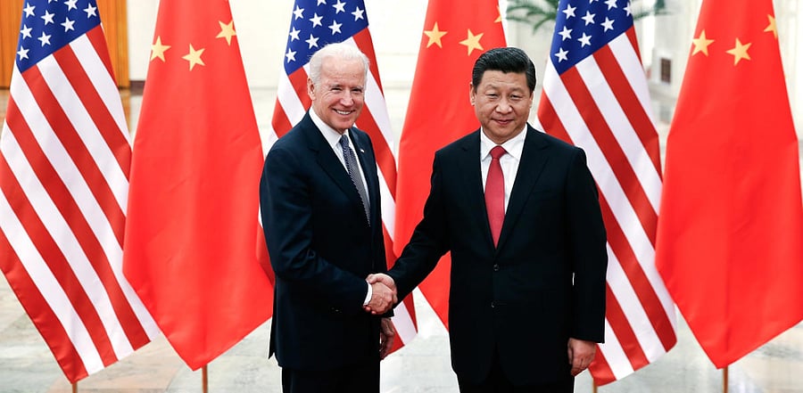 Chinese President Xi Jinping and his US counterpart Joe Biden. Credit: AFP Photo