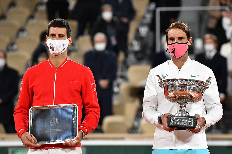 Serbia's Novak Djokovic (L) and winner Spain's Rafael Nadal. Credit: AFP File Photo