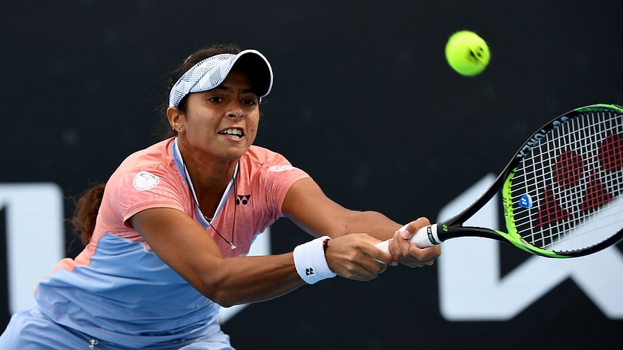he two-hour and 11 minutes win will take Ankita Raina to her new career-high singles rank of 156 from 181. Credit: AFP File Photo.