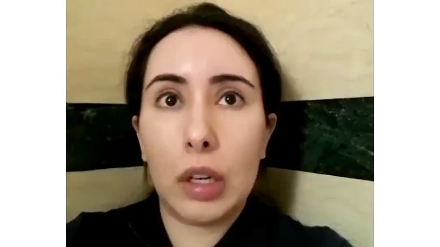 Sheikha Latifa bint Mohammed Al Maktoum. Credit: Screengrab from BBC video on Twitter