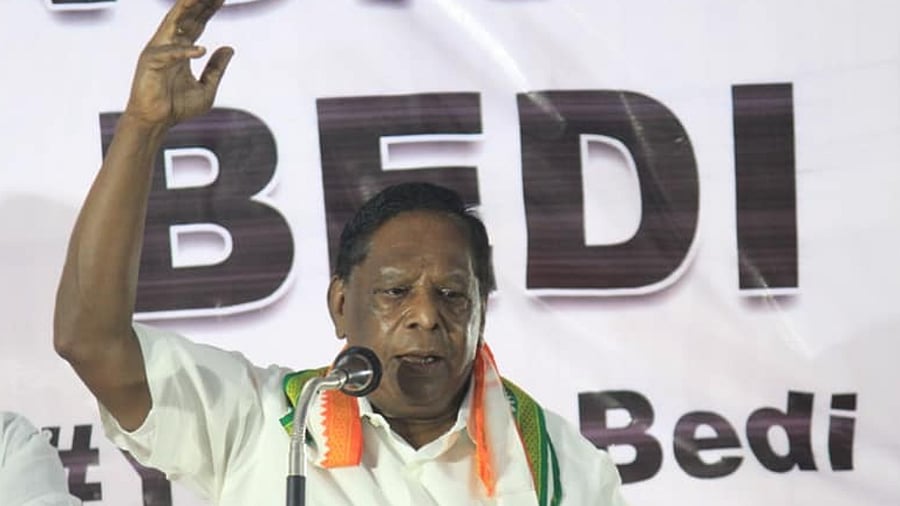 Puducherry Chief Minister V Narayanasamy. Credit: Facebook/VNarayanasamiaicc