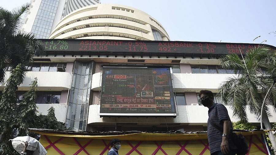 The 30-share BSE index was trading 310.50 points or 0.60 per cent lower at 51,793.67. Credit: PTI File Photo