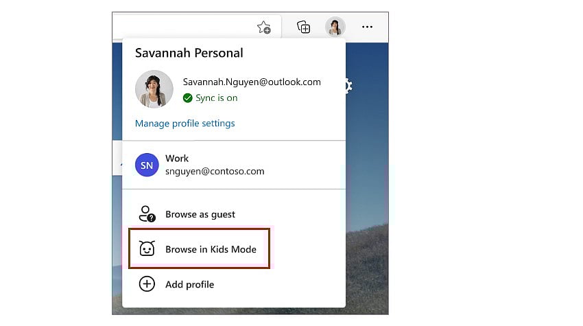 Microsoft brings Kids Mode to Edge with safe browsing feature. Credit: Microsoft
