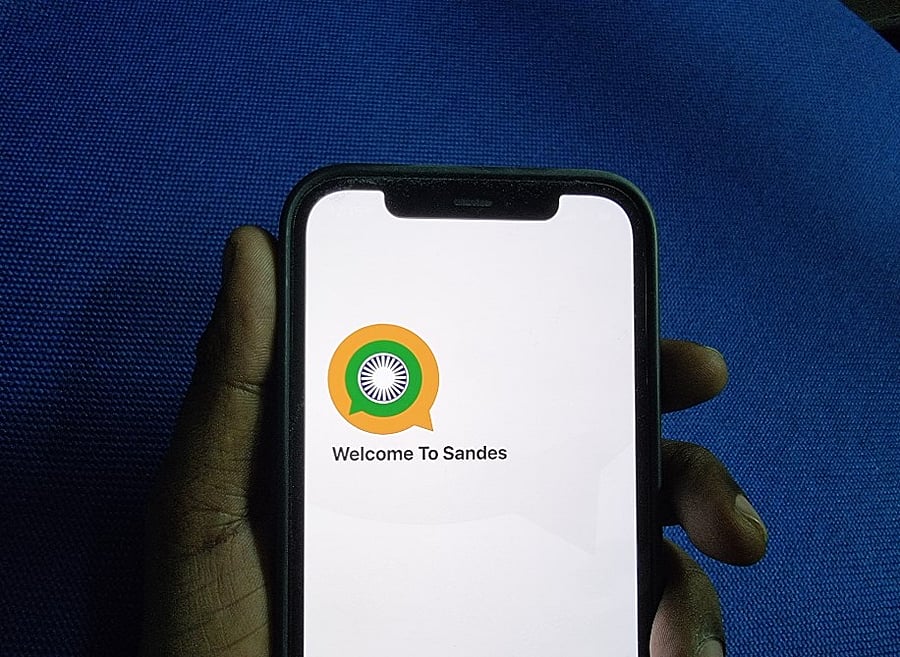 Sandes app on Apple iPhone. Credit: DH Photo/KVN Rohit