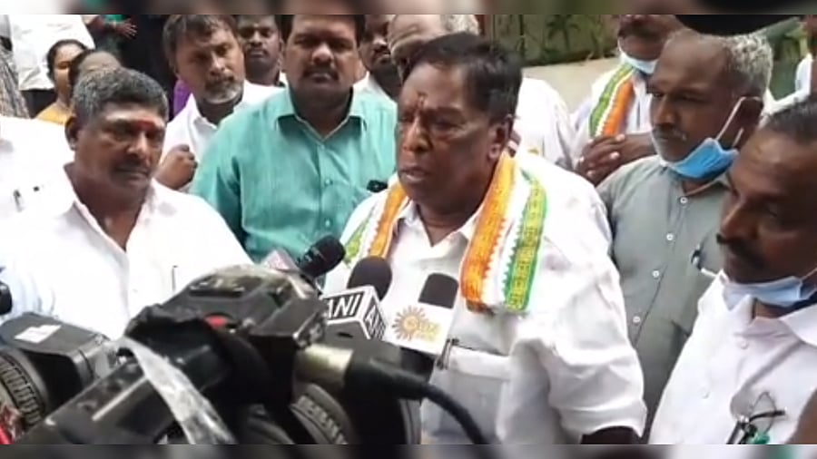 Puducherry Chief Minister V Narayanasamy. Credit: Facebook/VNarayanasamiaicc