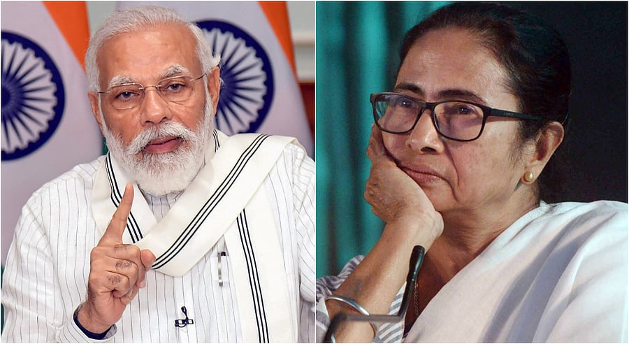 Prime Minister Narendra Modi and West Bengal Chief Minister Mamata Banerjee. Credit: PTI File Photos