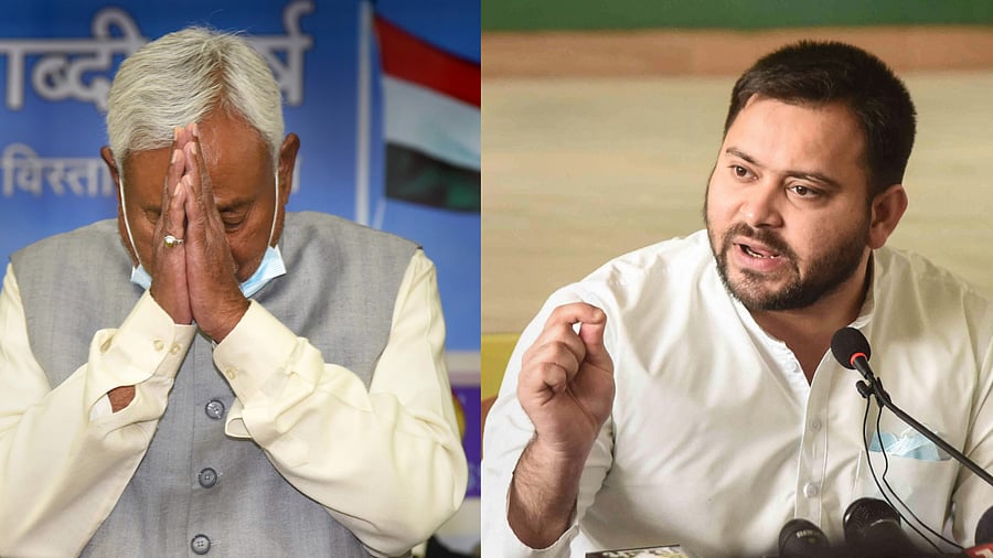 Bihar Chief Minister Nitish Kumar and RJD leader Tejashwi Yadav. Credit: PTI Photo