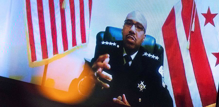 Washington Metropolitan Police Department Acting Chief of Police Robert Contee III testifies. Credit: Reuters Photo