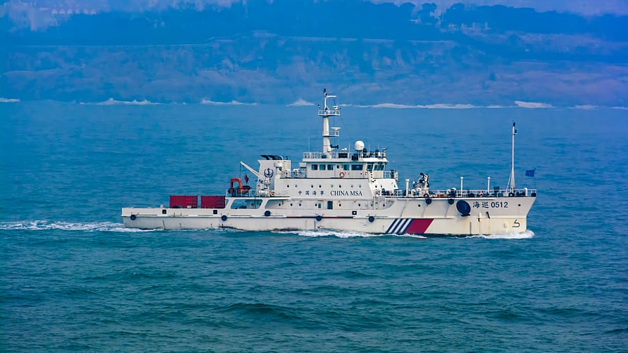 Chinese Maritime Safety Administration (MSA) offshore patrol vessel at Yellow Sea. Credit: iStock Photo