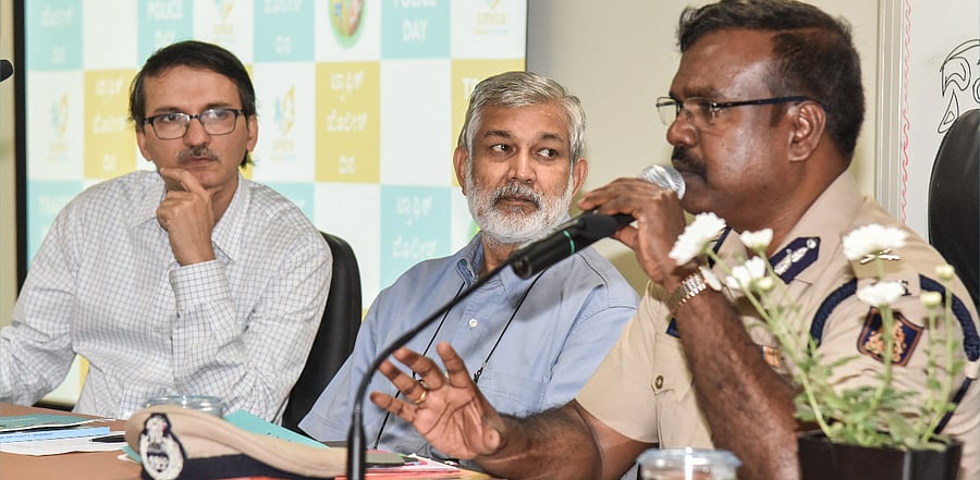 Ajai Kumar Singh (Centre). Credit: DH Photo/S K Dinesh