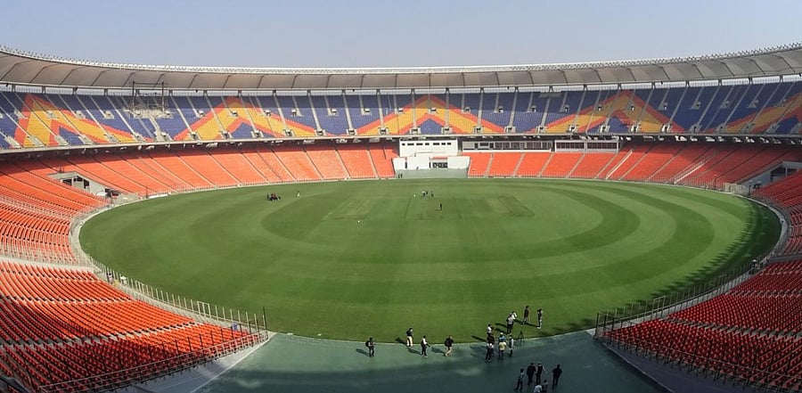 The world's biggest cricket stadium is pictured ahead of the third Test match between India and England, in Motera. Credit: AFP photo.