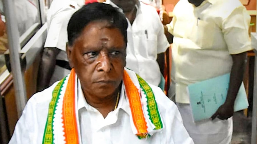 V Narayanasamy. Credit: PTI photo.