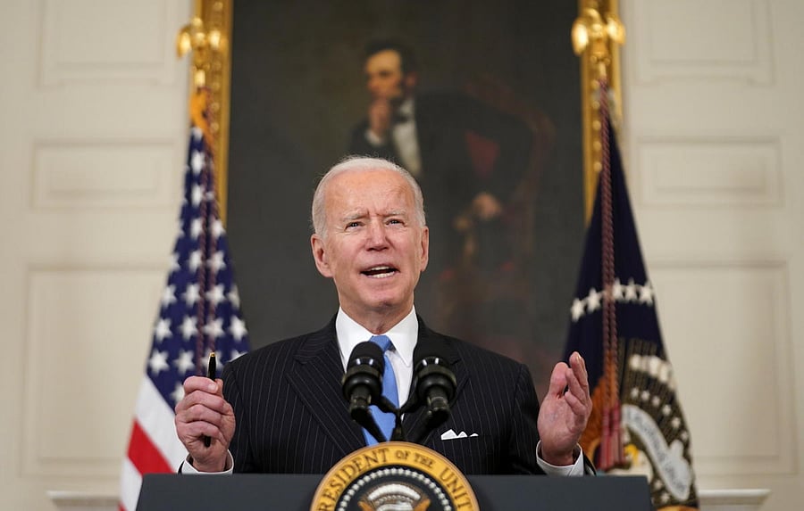 US President Joe Biden speaks about the administration's response to the coronavirus disease (COVID-19) pandemic at the White House in Washington, US, March 2, 2021.Credit: REUTERS Photo