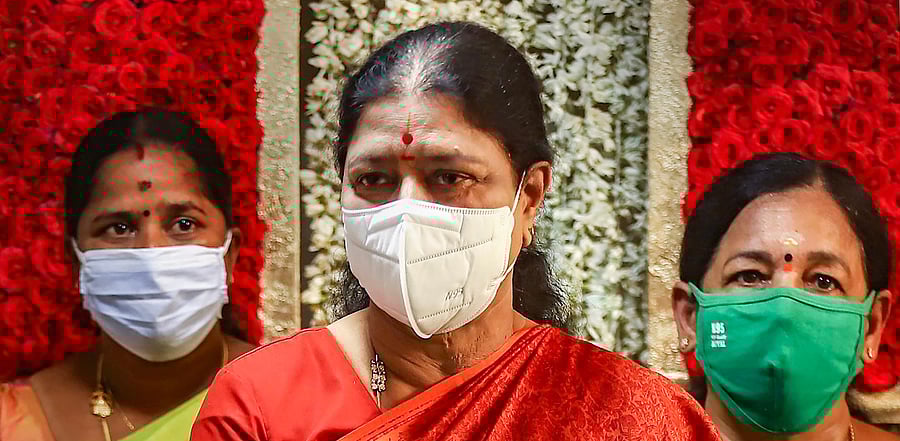 V K Sasikala. Credit: PTI Photo