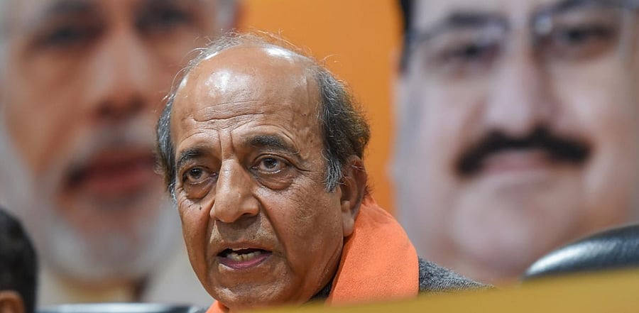 Former Union Minister Dinesh Trivedi speaks with the media after joining BJP in the presence of party President J P Nadda. Credit: PTI photo. 