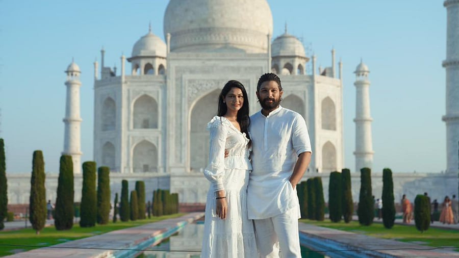 Aluu Arjun with wife Sneha Reddy. Credit: Twitter/@alluarjun