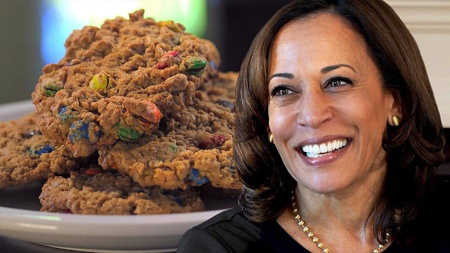 Kamala Harris with her monster cookies