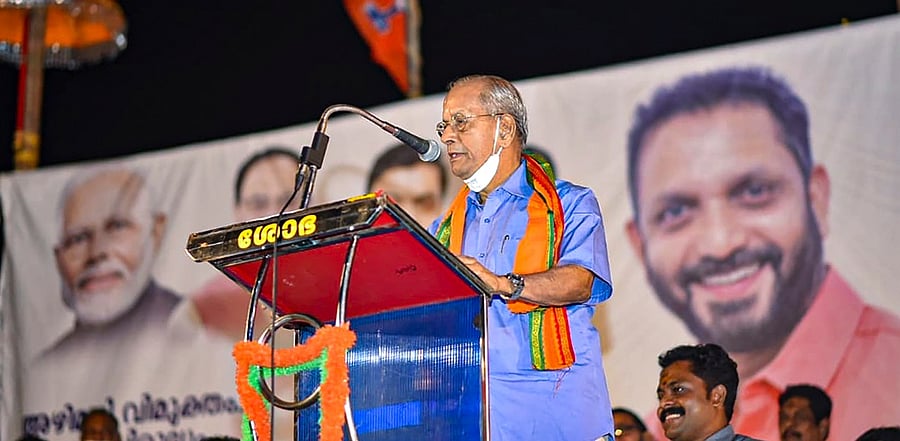 'Metro Man' E Sreedharan speaks after formally joining Bharatiya Janata Party. Credit: PTI Photo