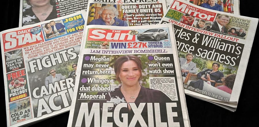 Prince Harry and his wife Meghan's explosive tell-all interview with Oprah Winfrey went much further than expected and will be hugely damaging to the royal family, British media said. Credit: AFP Photo