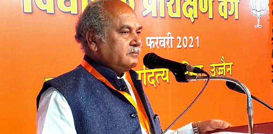 Tomar replied in affirmative when asked if new farm laws will have huge scope for private sector investment in agri-markets. Credit: PTI Photo