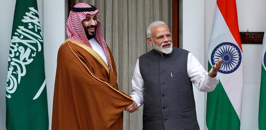 Prime Minister Narendra Modi and Saudi Crown Prince Mohammed bin Salman. Credit: Reuters Photo