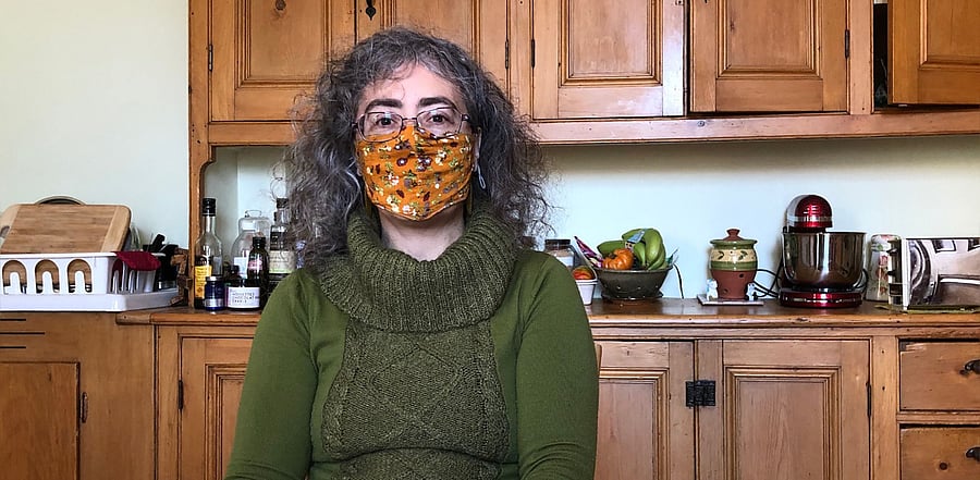 Violaine Cousineau, 47, who suffers from long-term effects of Covid-19. Credit: AFP Photo