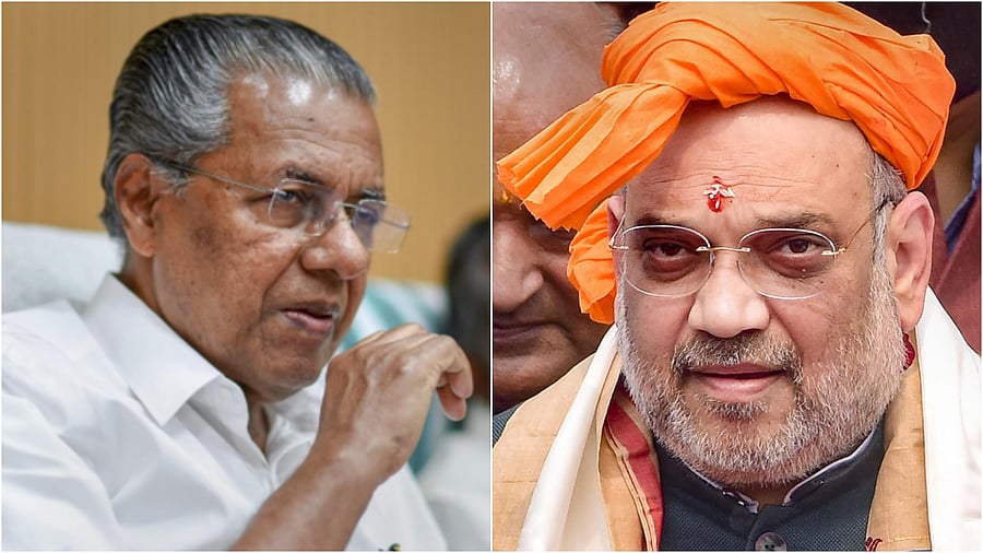 Kerala CM Pinarayi Vijayan and Union Home Minister Amit Shah. Credit: PTI Photos