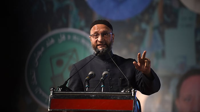 All India Majlis-e-Ittehadul Muslimeen (AIMIM) party, Asaduddin Owaisi. Credit: AFP Photo