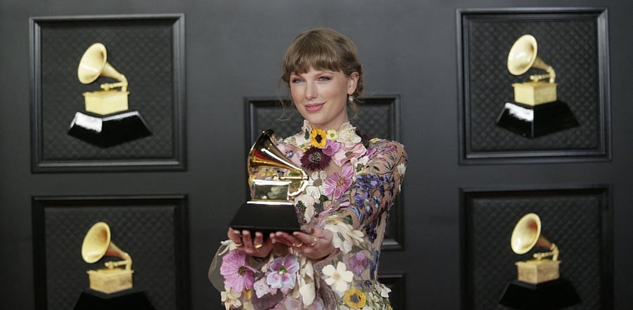 She also won it in 2010 for her album Fearless and again in 2015 for 1989. Credit: AFP Photo