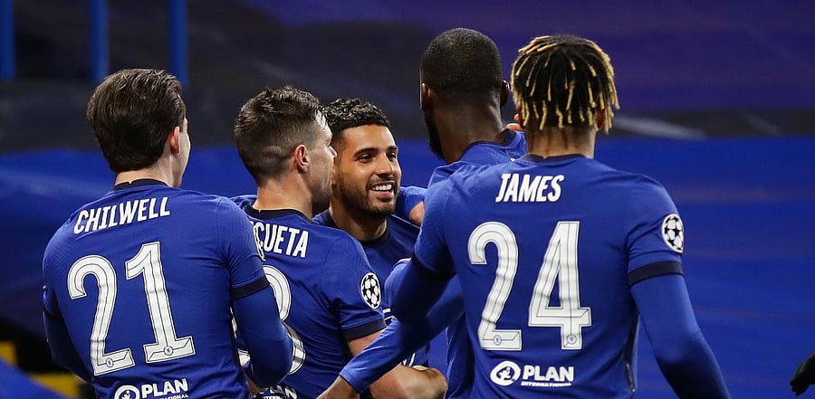Chelsea's Emerson celebrates scoring their second goal with teammates. Credit: Reuters Photo