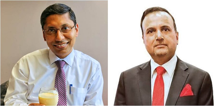 Arindam Bagchi (L) and Anurag Srivastava (R). Credit: Facebook/@Inddiplomats and Twitter/@MEAIndia