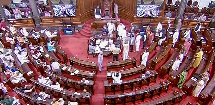 Parliamentarians in the Rajya Sabha during the Budget Session of Parliament, in New Delhi, Tuesday, March 23, 2021. Credit: PTI Photo