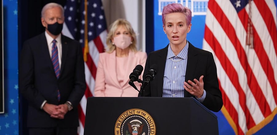 Olympic gold medalist and two-time World Cup champion soccer player Megan Rapinoe. Credit: AFP Photo