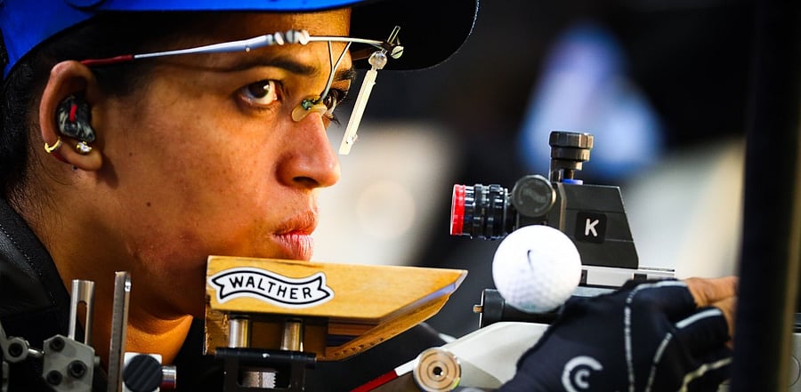 Rajput and Sawant (pictured) finished at the top with a total score of 588. Credit: AFP Photo