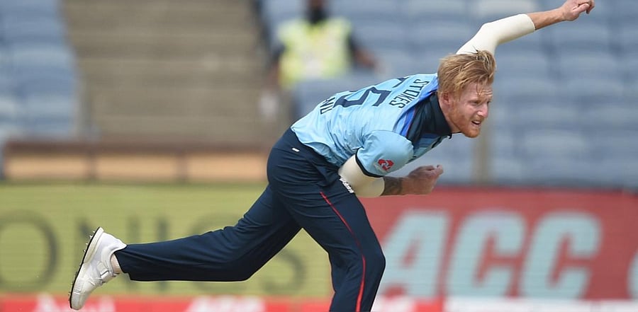 England's Ben Stokes in action. Credit: PTI photo.