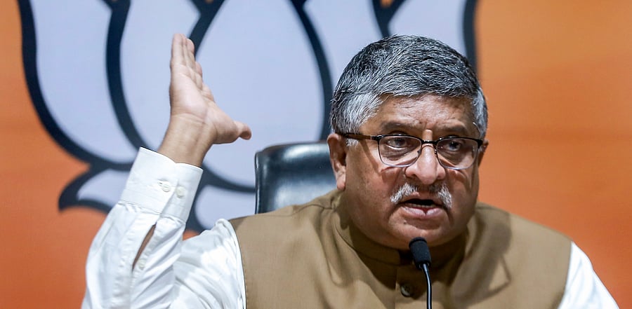 Union Law Minister Ravi Shankar Prasad. Credit: PTI Photo