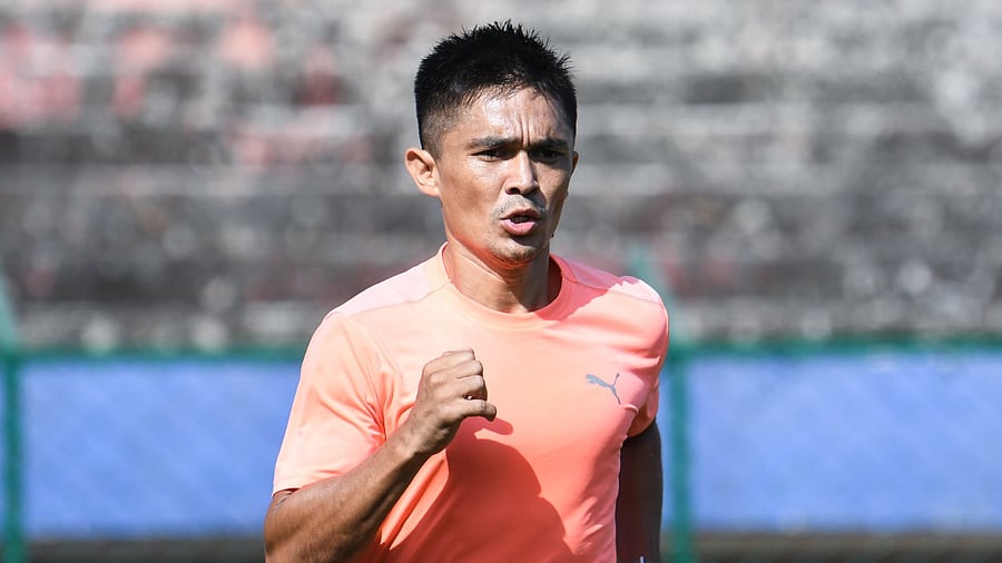 India's football captain Sunil Chhetri. Credit; Twitter/@chetrisunil11