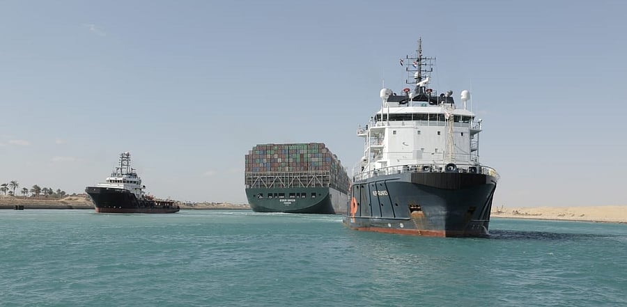 At least 367 vessels, carrying everything from crude oil to cattle, had backed up to wait to traverse the canal.  Reuters Photo