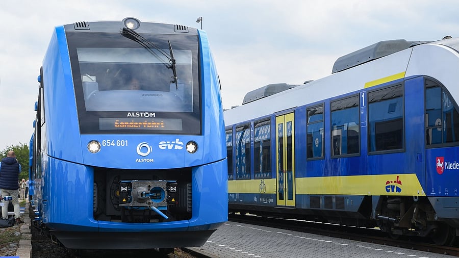 The first hydrogen-powered train, by French train maker Alstom. Credit: AFP File Photo