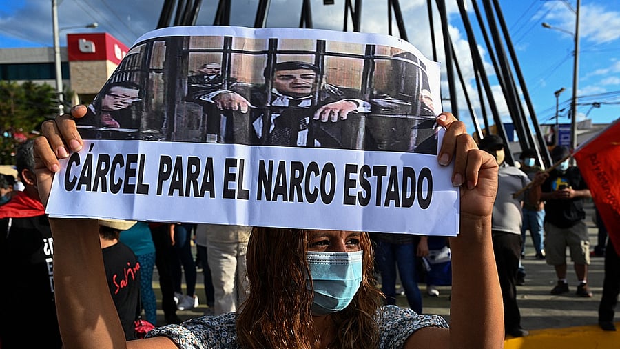 Honduran President Juan Orlando Hernandez's brother was sentenced to life in prison by a New York judge Tuesday for large-scale drug trafficking after a trial that implicated the leader of the Central American country. Credit: AFP Photo